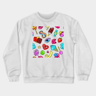 Cute candy fun pattern lilac Crewneck Sweatshirt